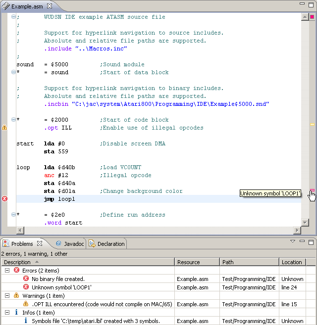 IDE example source